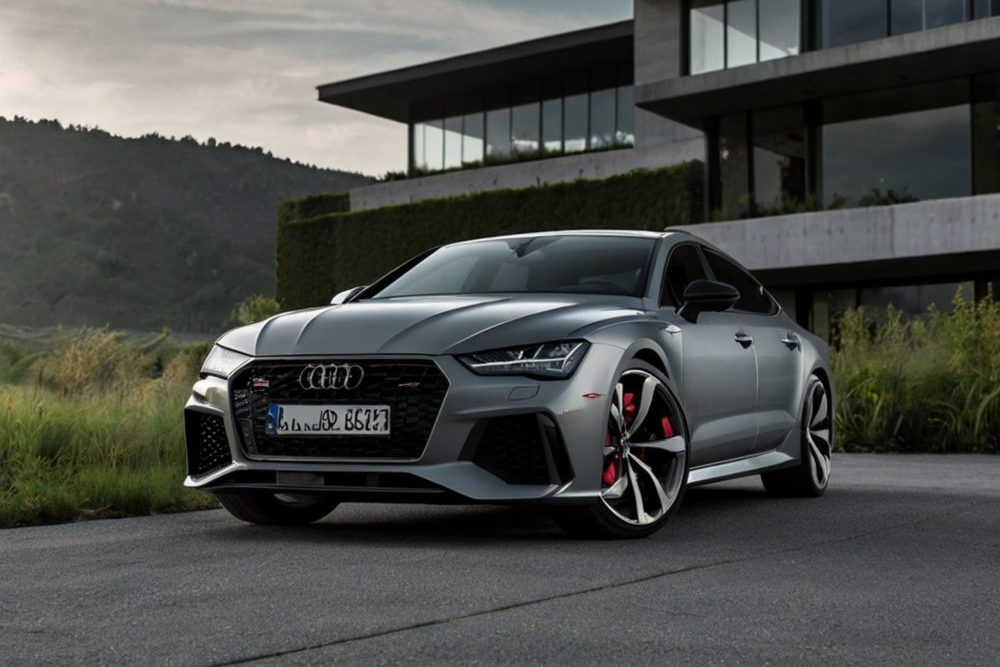 silver-bmw-car-is-parked-front-house